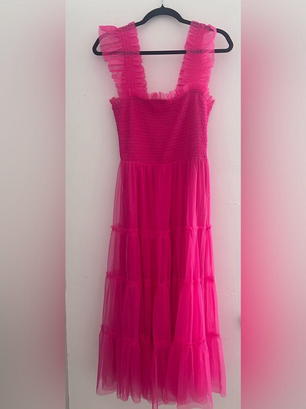 Baltic Born Hot Pink Tulle Tiered Dress